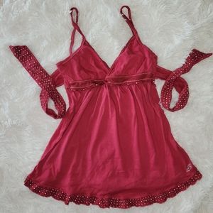 Vintage Y2k Pink Hollister babydoll empire waist tanktop size small